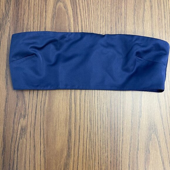 WeWoreWhat Duchess Satin Bandeau Top - Navy - Size 4 - NWT - Picture 2 of 4